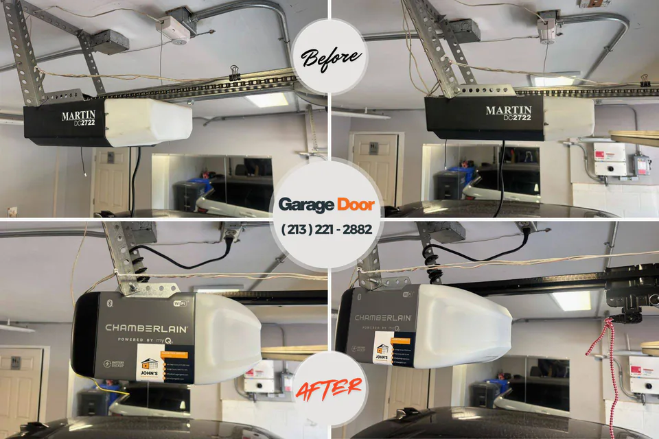 Before and after: garage door repair Southwest Ranches, FL